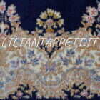 tappeto persiano kirman fondo blu floreale dèco da sala 284x188 cm