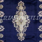 tappeto persiano kirman fondo blu floreale dèco da sala 284x188 cm