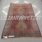 tappeto persiano meshkin lana su cotone color rosso arancio 233x149 cm