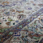 tappeto persiano tabriz 50 raj fondo chiaro da salotto colori tenui 280x187 cm-lana su cotone