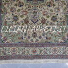 tappeto persiano tabriz 50 raj fondo chiaro da salotto colori tenui 280x187 cm-lana su cotone