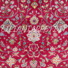 grande tappeto persiano tabriz fondo rosso senza il medaglione da salotto 347x247 cm firmato