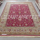 grande tappeto persiano tabriz fondo rosso senza il medaglione da salotto 347x247 cm firmato