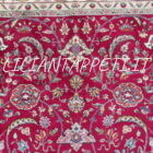 grande tappeto persiano tabriz fondo rosso senza il medaglione da salotto 347x247 cm firmato