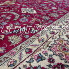 grande tappeto persiano tabriz fondo rosso senza il medaglione da salotto 347x247 cm firmato