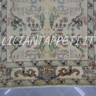 antico tappeto persiano tabriz da salotto fondo avorio decorativo 275x165 cm lana su cotone