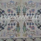antico tappeto persiano tabriz da salotto fondo avorio decorativo 275x165 cm lana su cotone