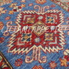 tappeto passatoia fondoletto kazak afghano azzurro 219x77 cm