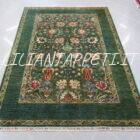 tappeto orientale ziegler floreale fondo verde da salotto in lana 251x181 cm