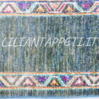 tappeto orientale ziegler floreale fondo verde da salotto in lana 251x181 cm