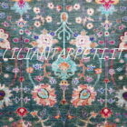 tappeto orientale ziegler floreale fondo verde da salotto in lana 251x181 cm