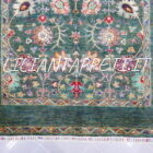 tappeto orientale ziegler floreale fondo verde da salotto in lana 251x181 cm