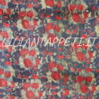 vecchio tappeto persiano afshari sirjan fondo blu con mazzi di fiori verde e rosso sul campo lana su cotone 220x158 cm