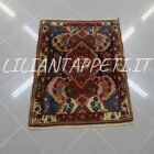 piccolo tappeto persiano bakhtiari antico lana su cotone 85x67 cm