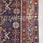 Antico tappeto caucasico Shirvan bidjov annodato a mano in lana su lana con colori naturali 167x110 cm fondo blu