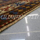 kazak borcialu antico a cassettoni tappeto caucaso fine ottocento 226x127 cm in lana