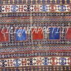 kazak borcialu antico a cassettoni tappeto caucaso fine ottocento 226x127 cm in lana