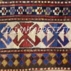 kazak borcialu antico a cassettoni tappeto caucaso fine ottocento 226x127 cm in lana