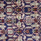 antico tappeto caucasico kuba konagkend tutto lana 190x111motivo arabescato fondo blu avorio
