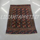 tappeto caucasico kuba antico fondo blu da salotto tutto lana 181x127 cm motivo bukhara