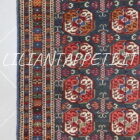 tappeto caucasico kuba antico fondo blu da salotto tutto lana 181x127 cm motivo bukhara