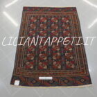 tappeto caucasico kuba antico fondo blu da salotto tutto lana 181x127 cm motivo bukhara