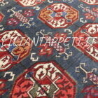 tappeto caucasico kuba antico fondo blu da salotto tutto lana 181x127 cm motivo bukhara
