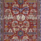 tappeto caucasico Perepedil lana su lana fondo rosso 192x128 cm