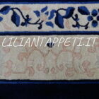 Antico tappeto Pechino cinese fondo azzurro annodato a mano 350x278 cm lana su cotone