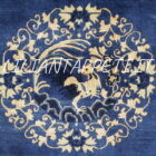Antico tappeto Pechino cinese fondo azzurro annodato a mano 350x278 cm lana su cotone