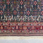 vecchio tappeto persiano Qashqai Kashkuli fondo verde con motivo Herati, lana su cotone, Persia meridionale 297x218 cm