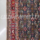 vecchio tappeto persiano Qashqai Kashkuli fondo verde con motivo Herati, lana su cotone, Persia meridionale 297x218 cm
