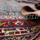 vecchio tappeto persiano Qashqai Kashkuli fondo verde con motivo Herati, lana su cotone, Persia meridionale 297x218 cm