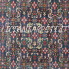 vecchio tappeto persiano Qashqai Kashkuli fondo verde con motivo Herati, lana su cotone, Persia meridionale 297x218 cm