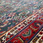 vecchio tappeto persiano Qashqai Kashkuli fondo verde con motivo Herati, lana su cotone, Persia meridionale 297x218 cm
