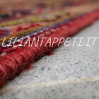 Grande tappeto persiano Heriz vecchio lana su cotone 460x350 cm rosso avorio