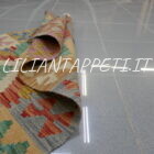 passatoia fondoletto kilim afghano da corridoio multicolore 175x62 cm