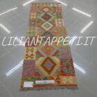 passatoia fondoletto kilim afghano da corridoio multicolore 175x62 cm