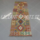 passatoia fondoletto kilim afghano da corridoio multicolore 175x62 cm