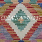 passatoia fondoletto kilim afghano da corridoio multicolore 175x62 cm