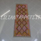 passatoia fondoletto kilim afghano da corridoio multicolore 169x64 cm