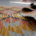 passatoia fondoletto kilim afghano da corridoio multicolore 169x64 cm