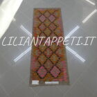 passatoia fondoletto kilim afghano da corridoio multicolore 169x64 cm