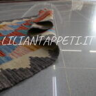passatoia fondoletto kilim afghano da corridoio multicolore 159x65 cm