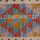 passatoia fondoletto kilim afghano da corridoio multicolore 159x65 cm