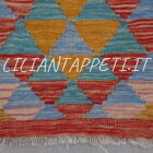 passatoia fondoletto kilim afghano da corridoio multicolore 159x65 cm