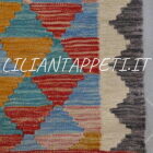 passatoia fondoletto kilim afghano da corridoio multicolore 159x65 cm
