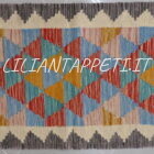 passatoia fondoletto kilim afghano da corridoio multicolore 159x65 cm