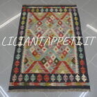 piccolo kilim afghano annodato a mano in lana 121x85 cm