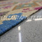kilim afghano da salotto multicolore fondo avorio in lana 251x192 cm